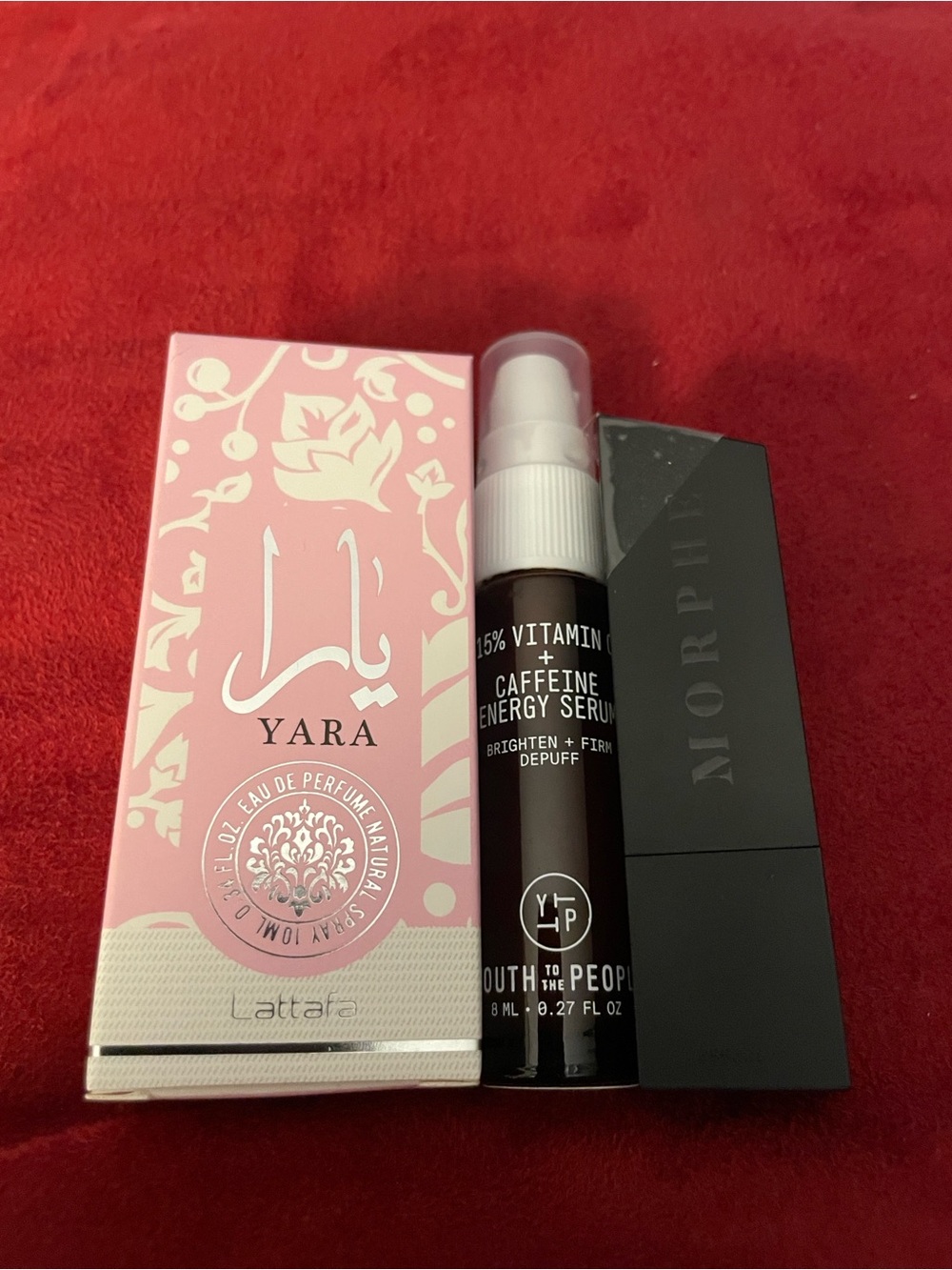 Morphe Lipstick-Yara Lattafa-Youth to the People Facial Serum